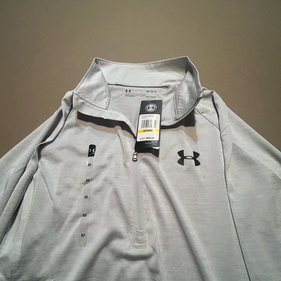 Under Armour HeatGear Light Gray Quarter Zip Jacket Size Medium NWT - Picture 3 of 7